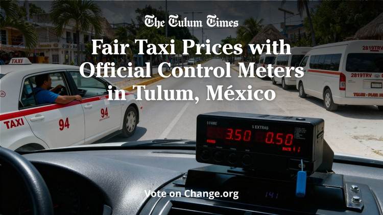Tulum residents urge public to sign petition for taxi price control meters - Photo 1