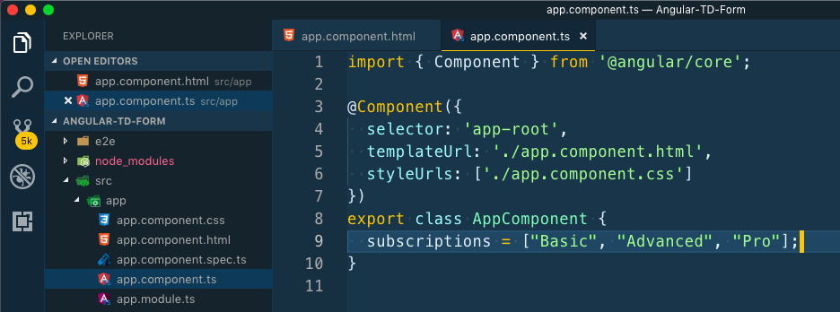 subscription array