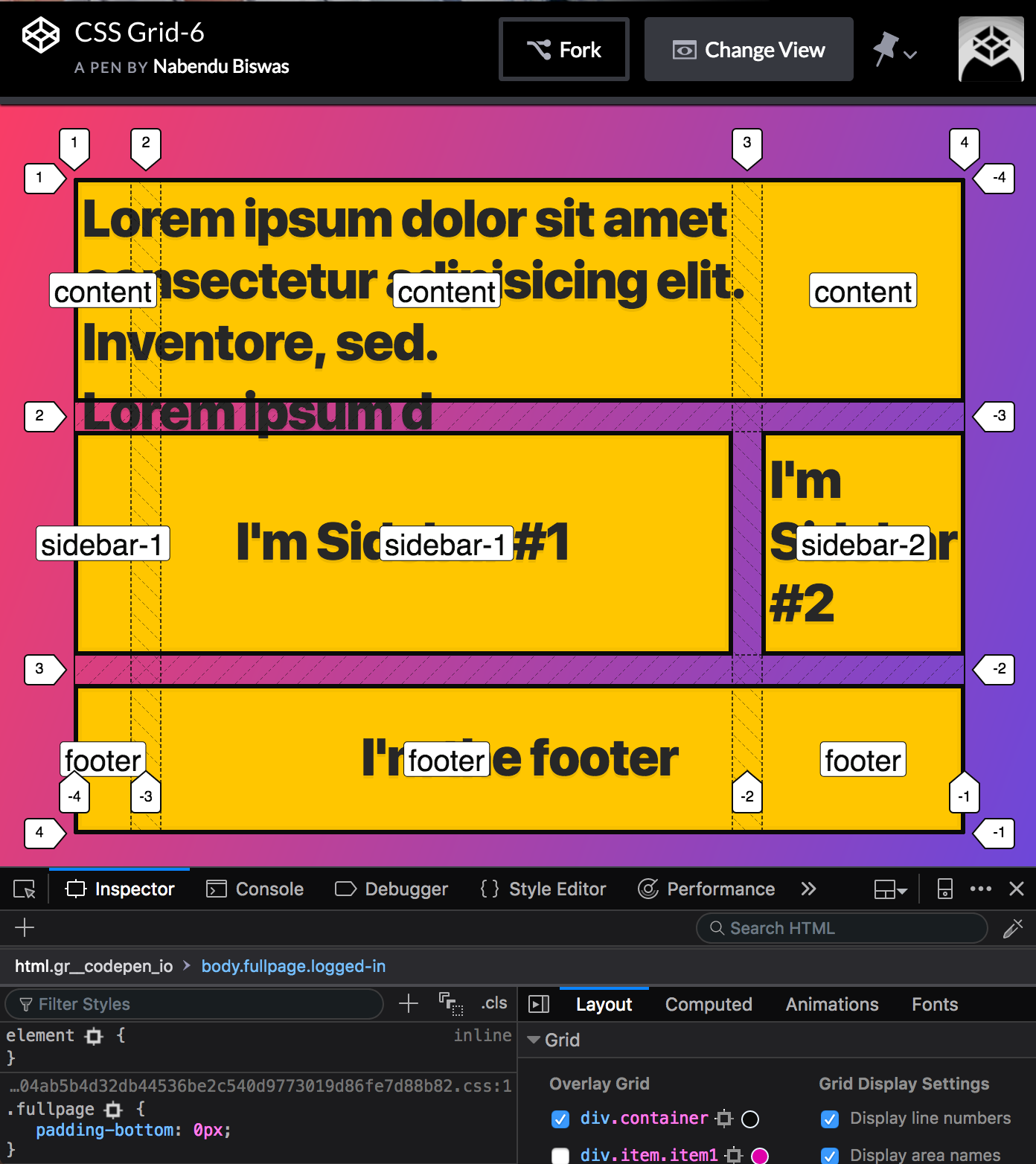 The tablet layout