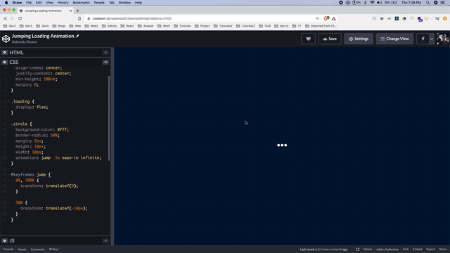 Jumping animation