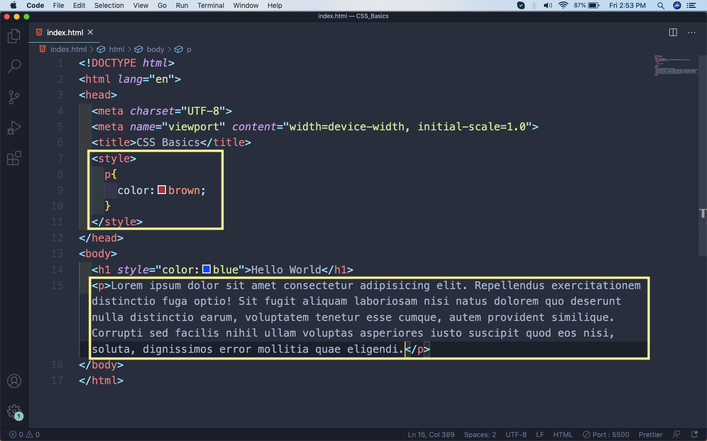 Internal CSS