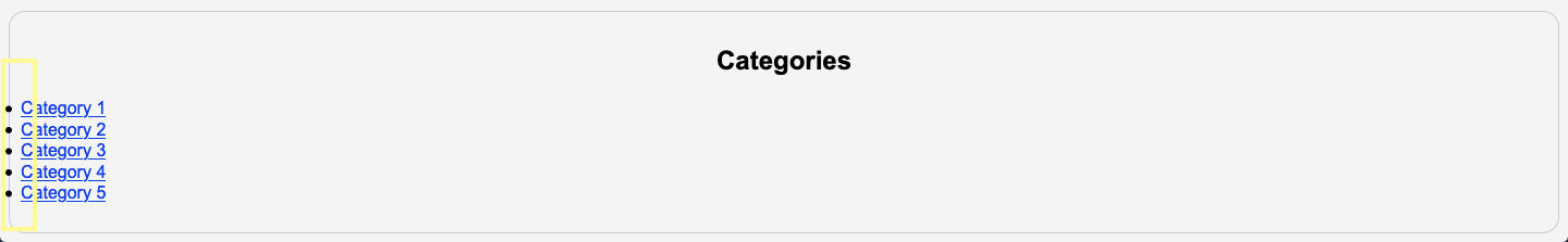 List to left