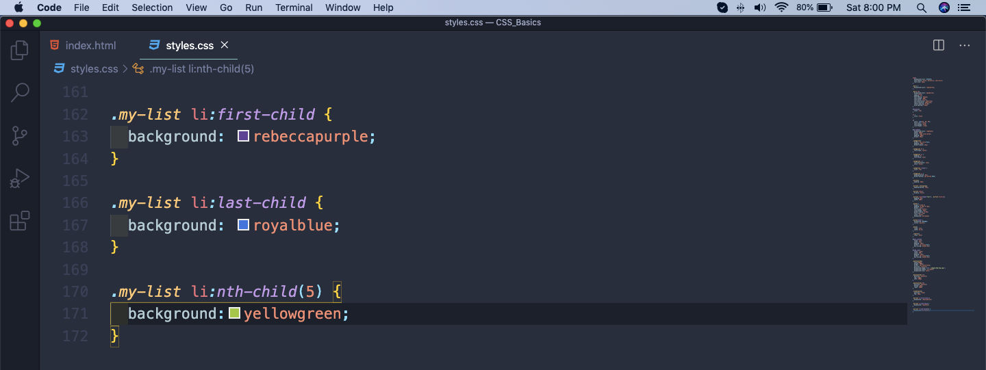 pseudo classes