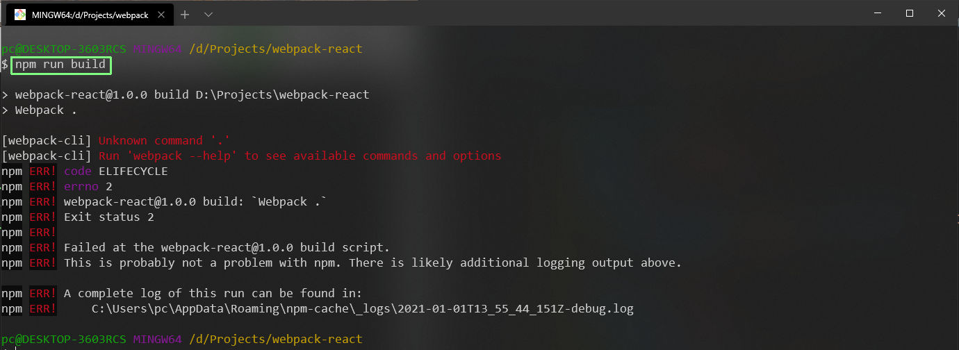 npm run build