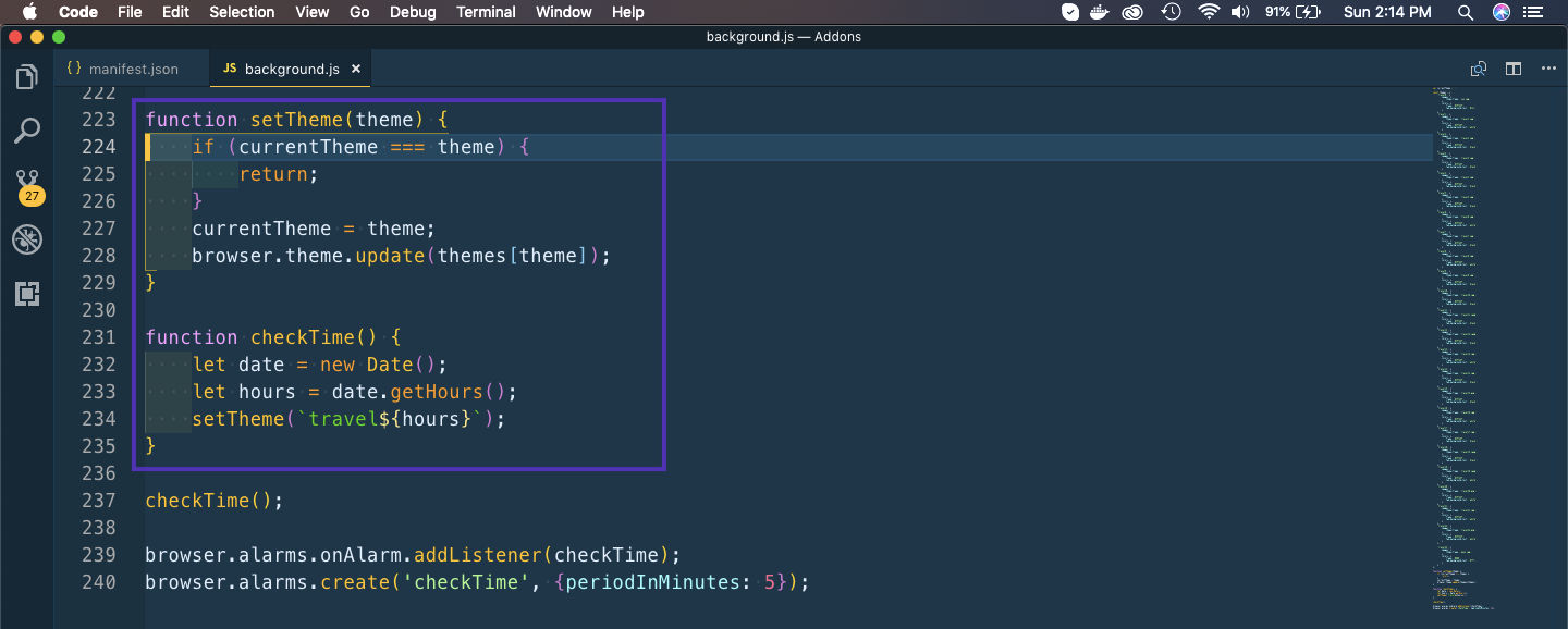 setTheme()