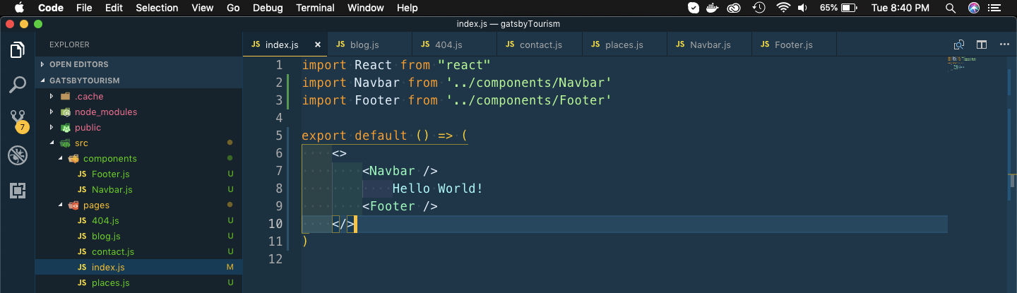 Showing Navbar and Footer