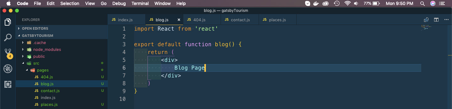 Blog page