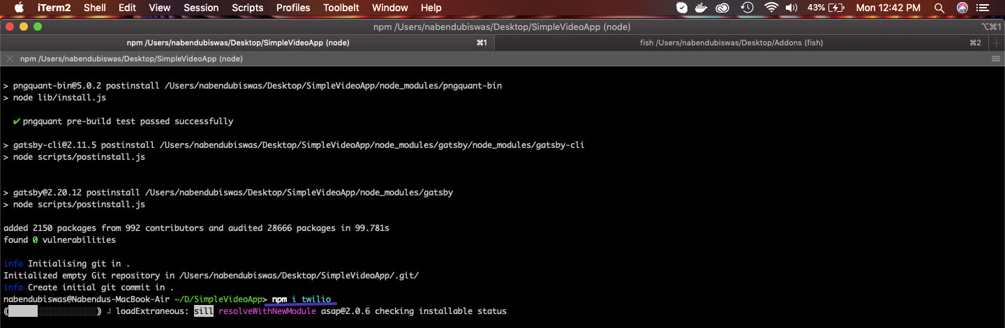 npm i twilio