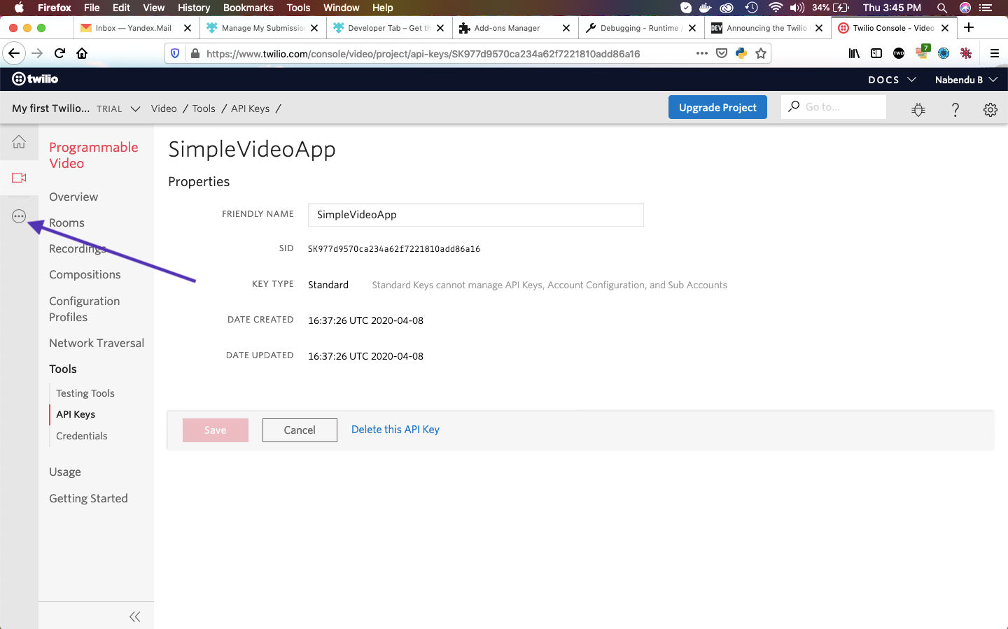twilio dashboard