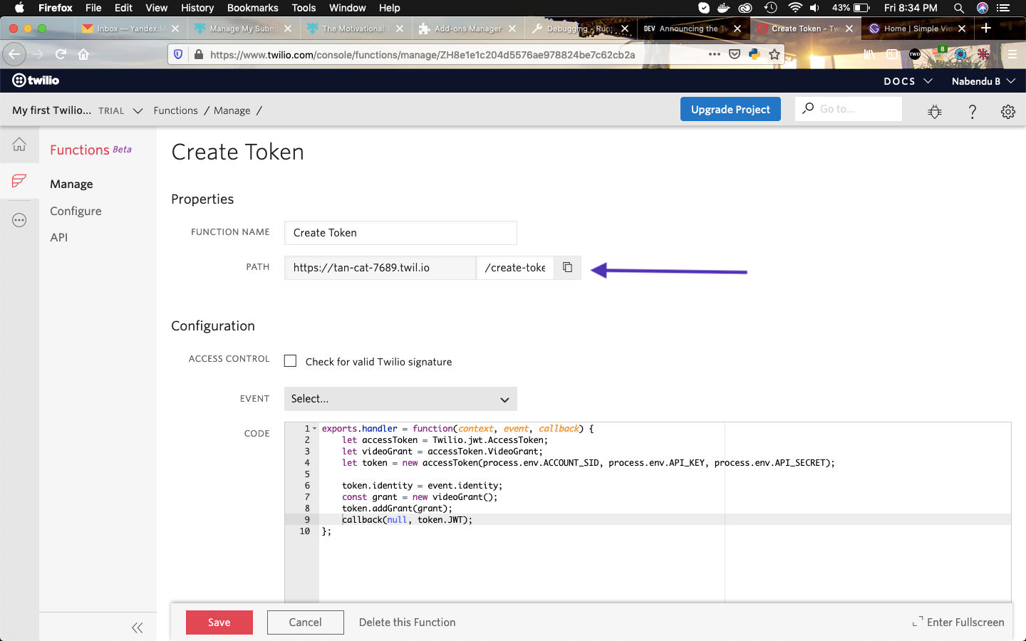 function page