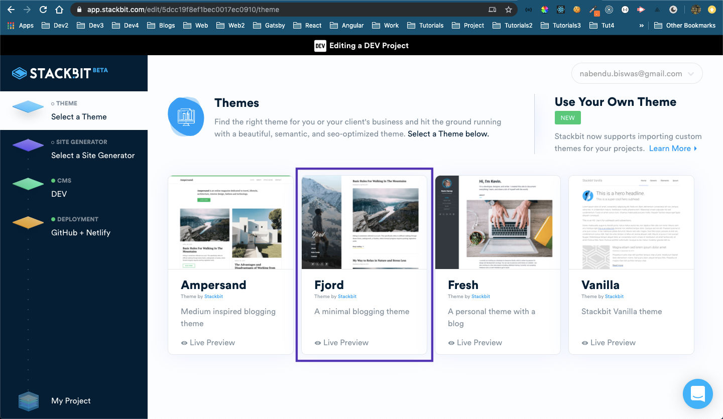 Choose theme