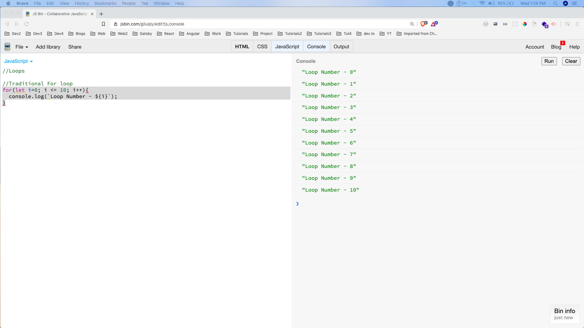 For loop