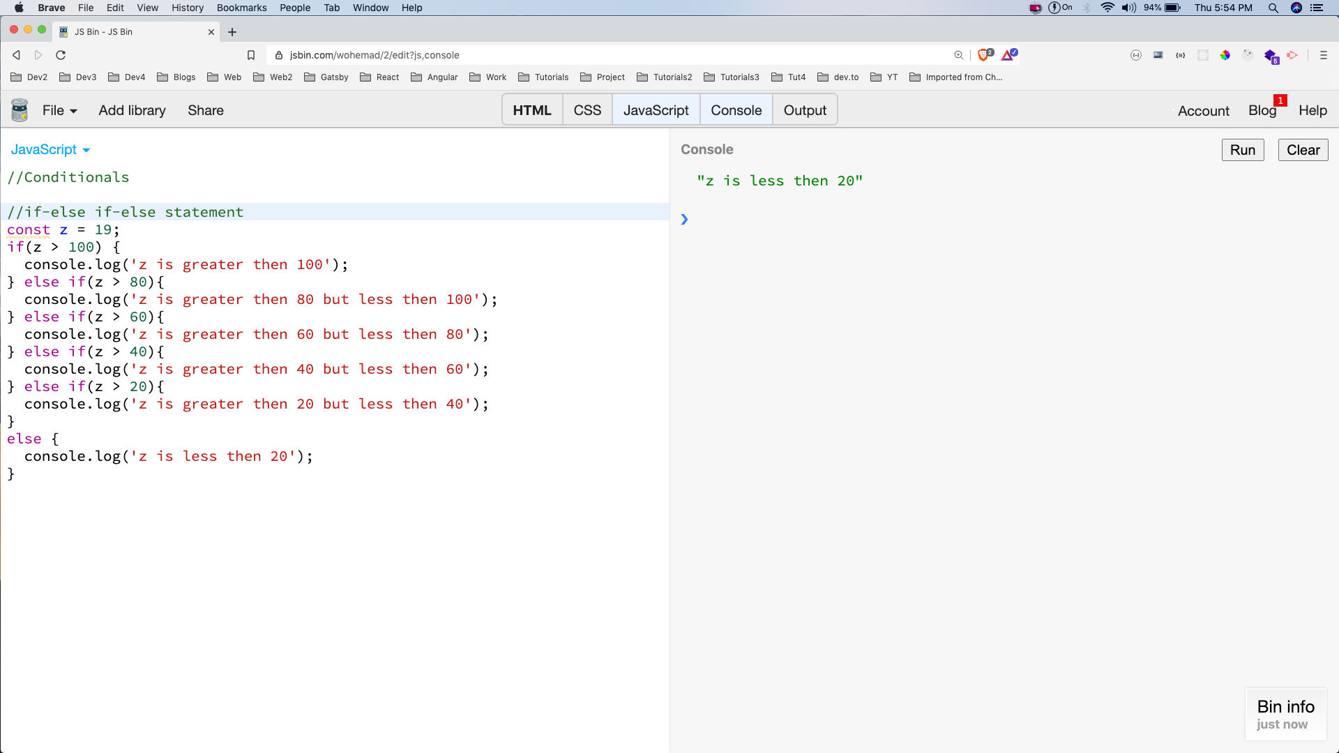 if-else if-else statements