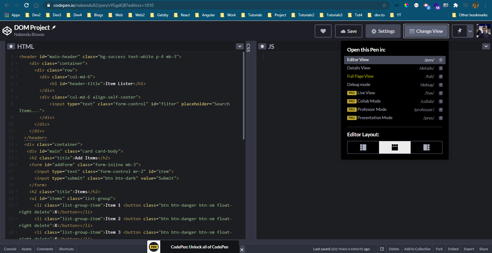 HTML and JS