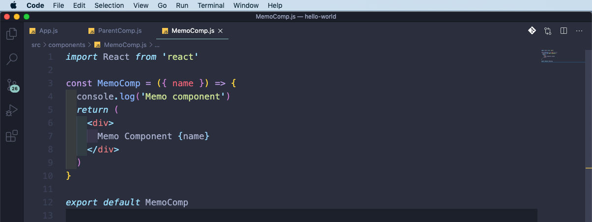 MemoComp.js