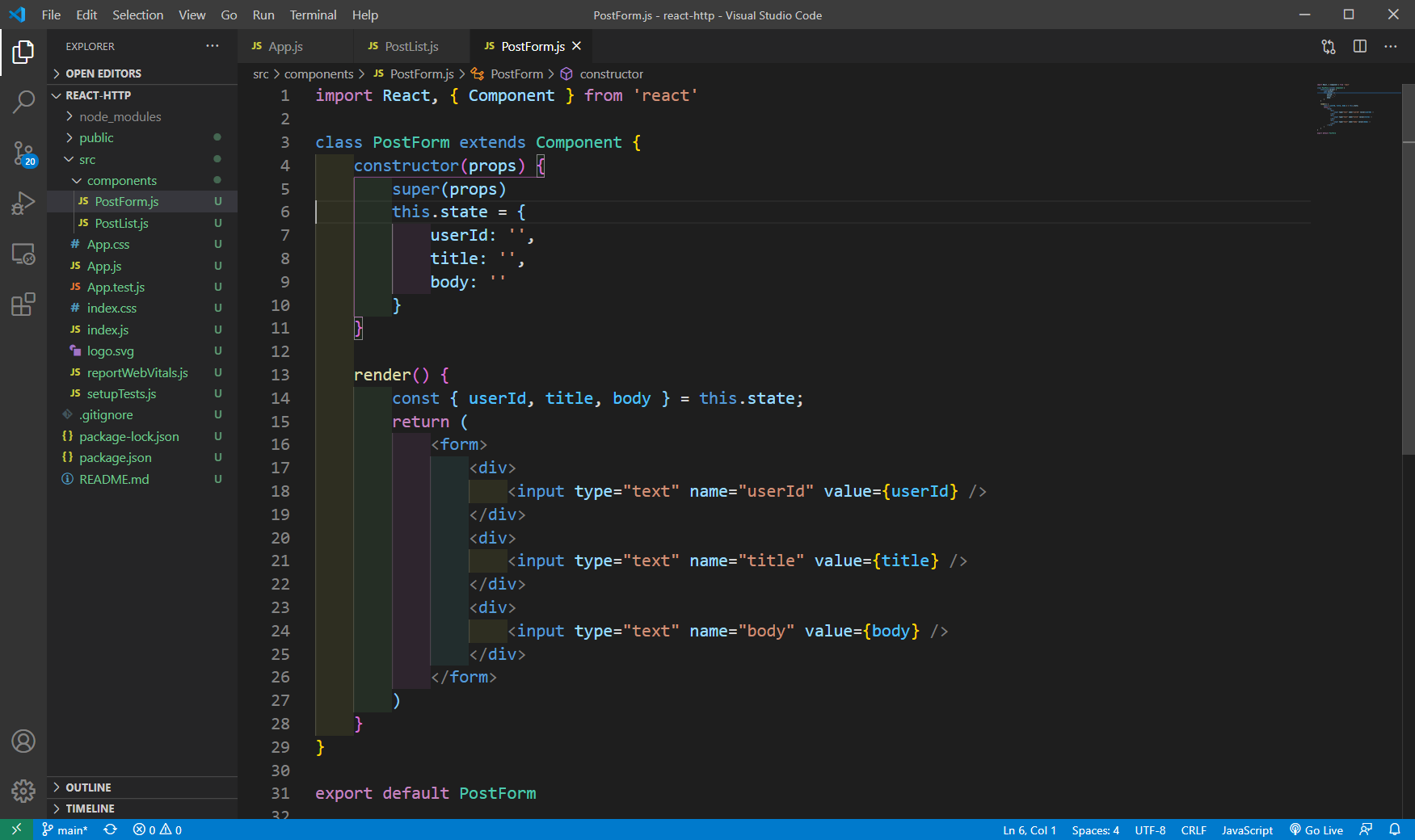 PostForm.js