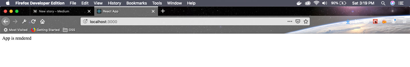 App is rendered