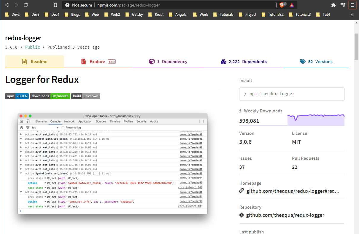 Redux logger