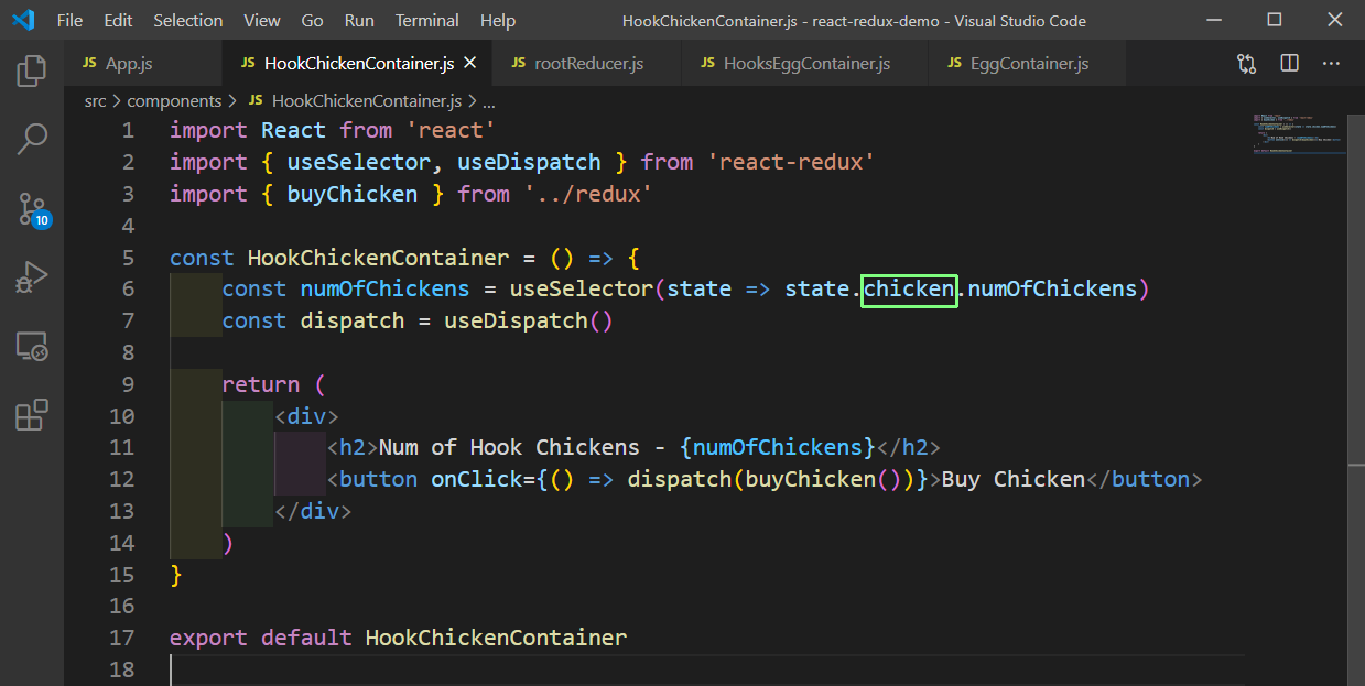 HookChickenContainer.js
