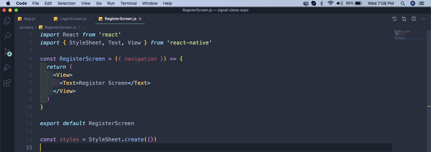 RegisterScreen.js