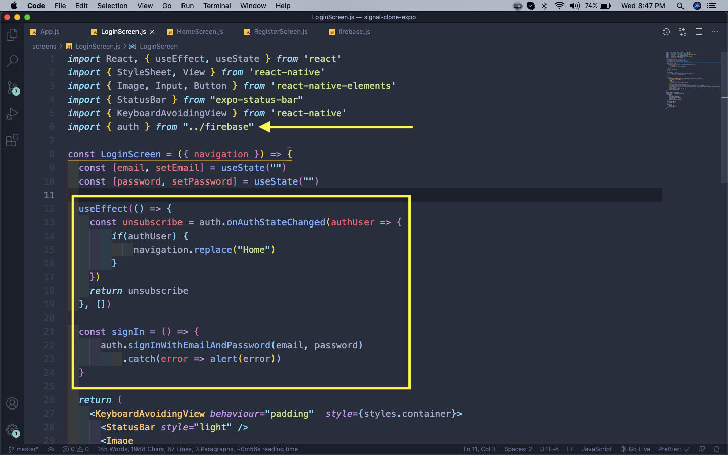 LoginScreen.js