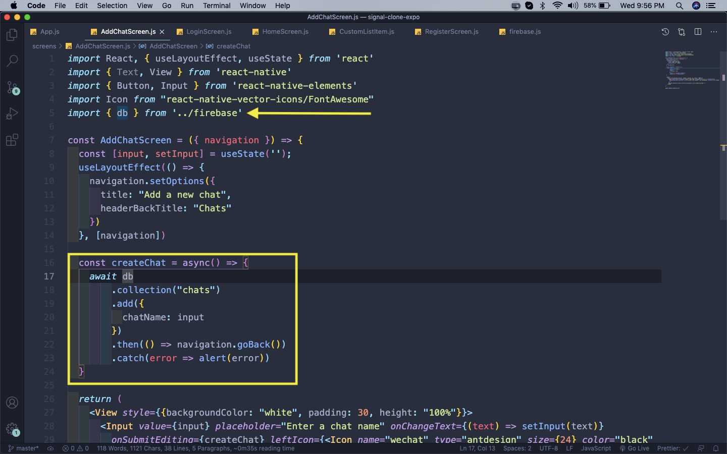 AddChatScreen.js