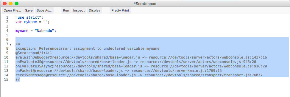 using strict mode