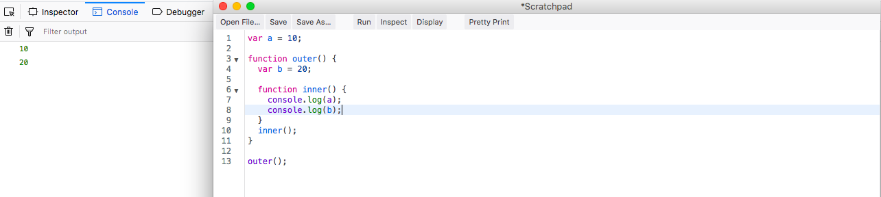 Simple inner outer example