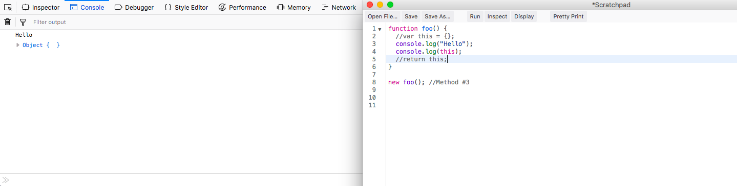 new is the empty Object