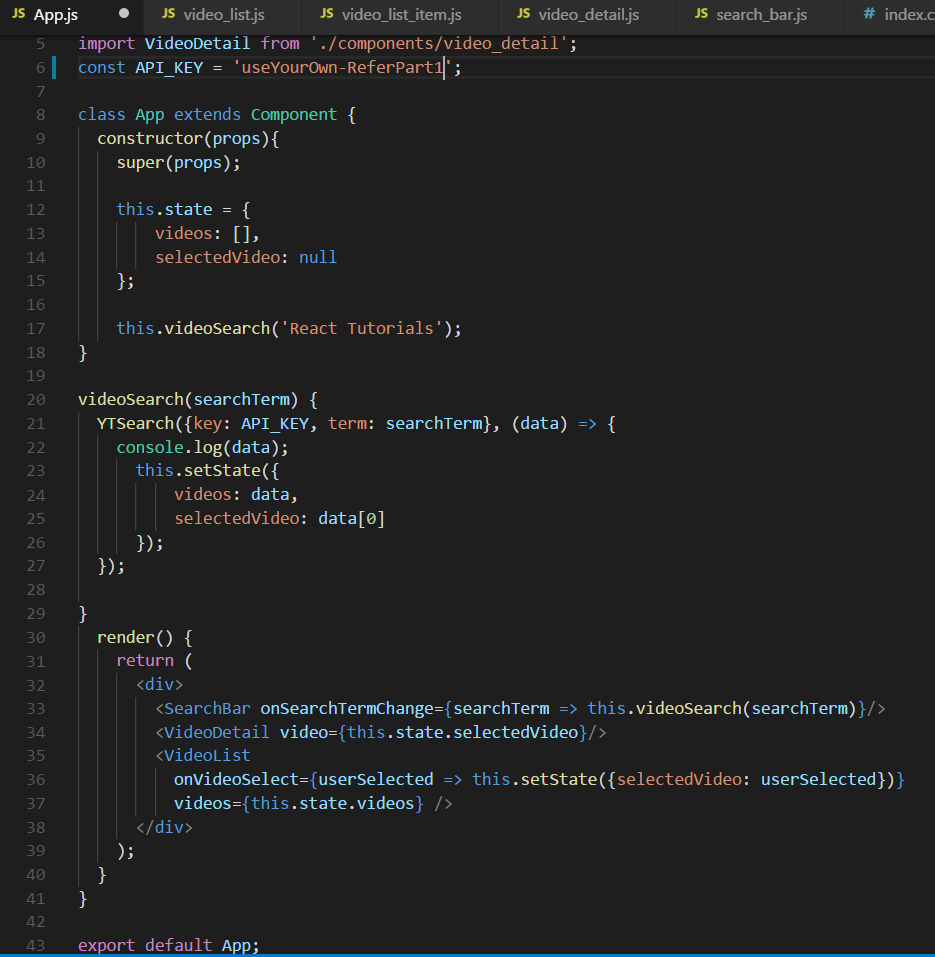 App.js changes