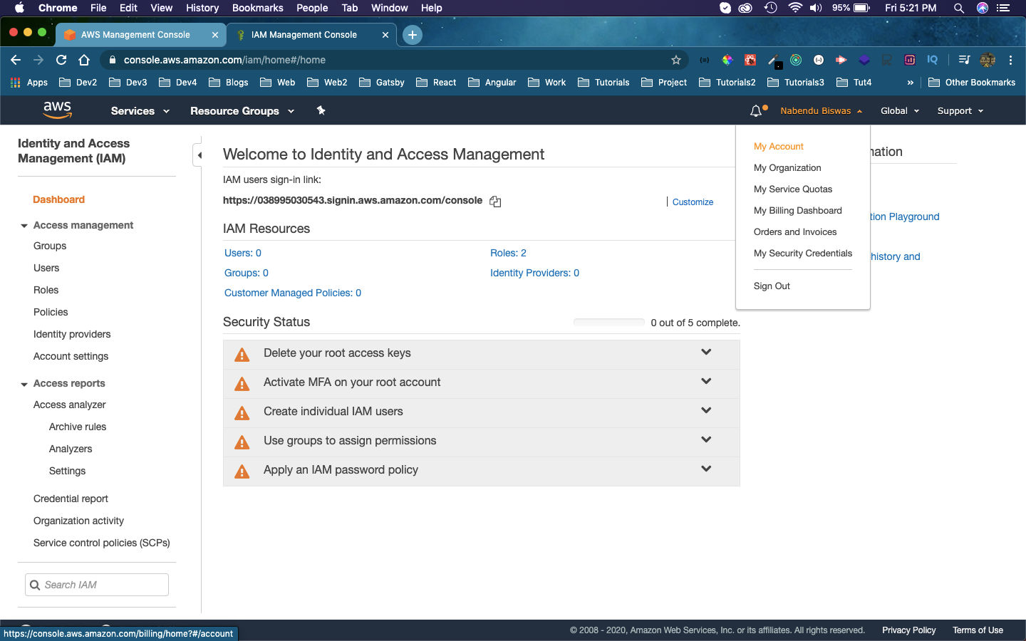 AWS console