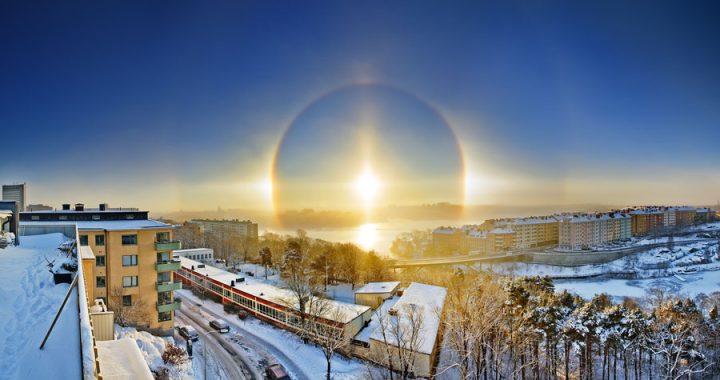 Mặt trời giả trên bầu trời Stockholm - sunhalo rosen / Thiên văn học Đà Nẵng