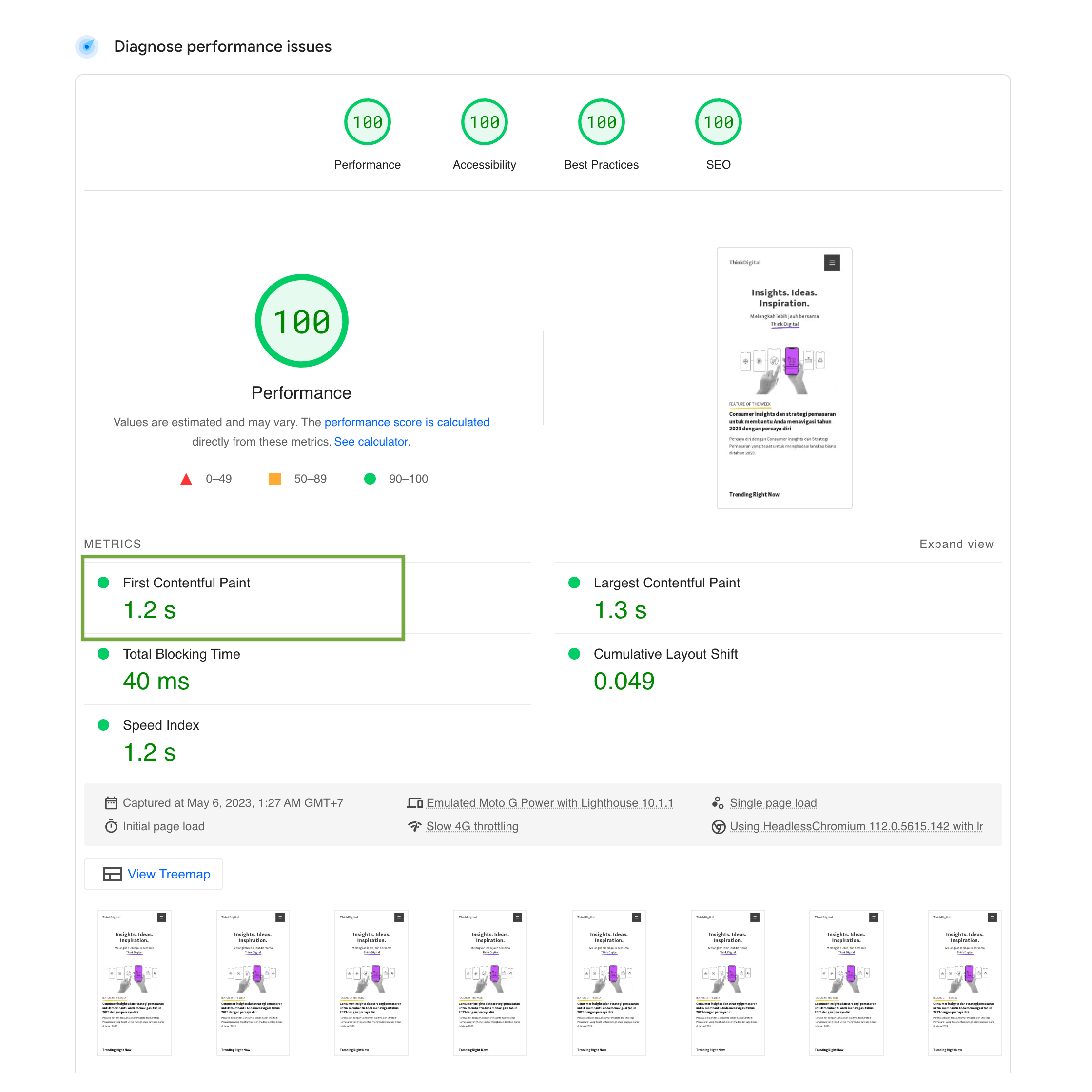 gambar untuk cara optimasi dan mempercepat first contentful paint (fcp) di pagespeed insights