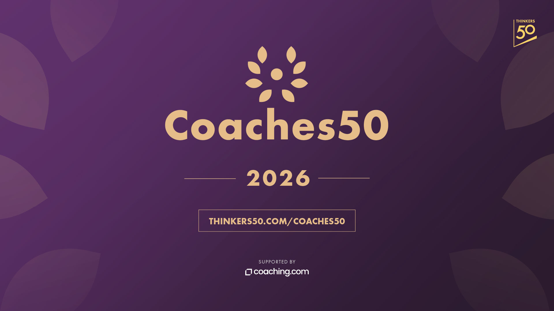 Announcement for the Coaches50 2026 list