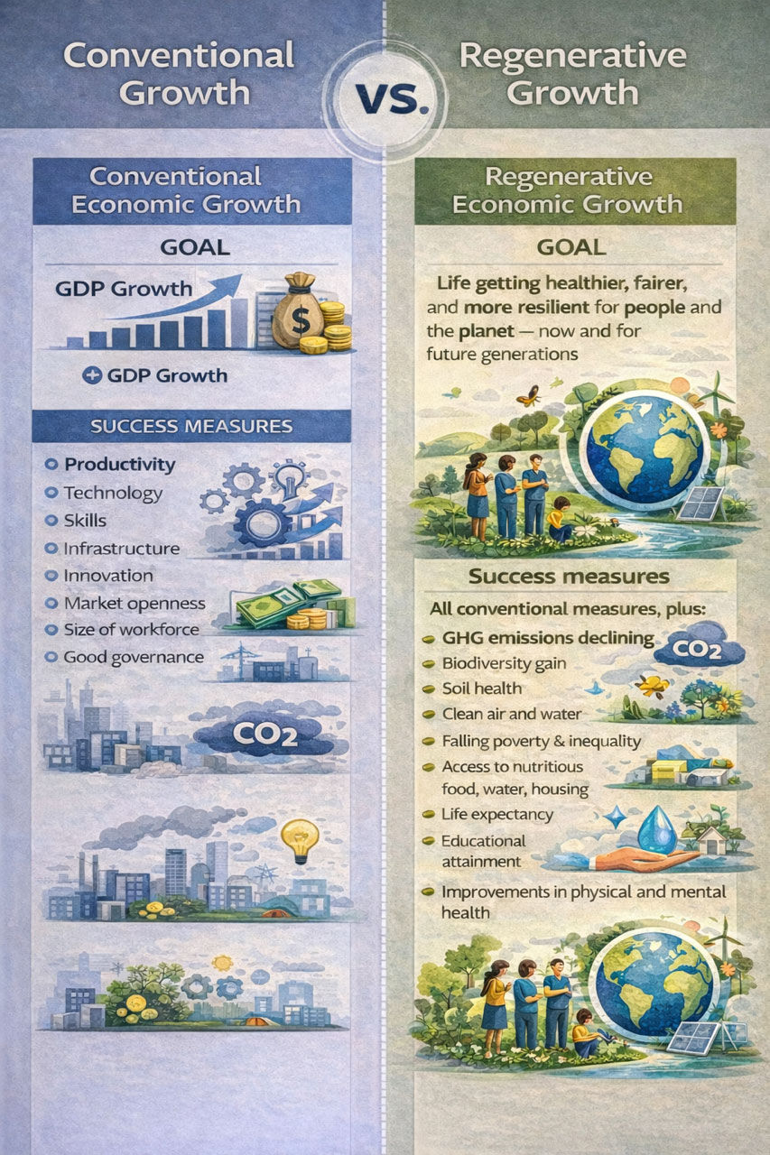 Conventional vs regenerative economic growth