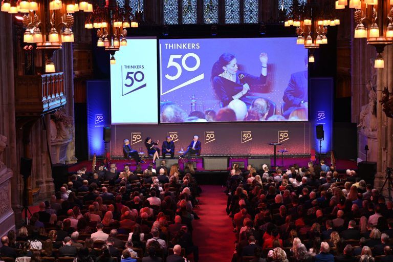 Saori Dubourg on stage at the Thinkers50 London Summit 2025