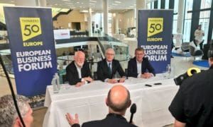 Marshall Goldsmith, Michael Porter, and Lars Rebien Sørensen at the Thinkers50 Europe European Business Forum