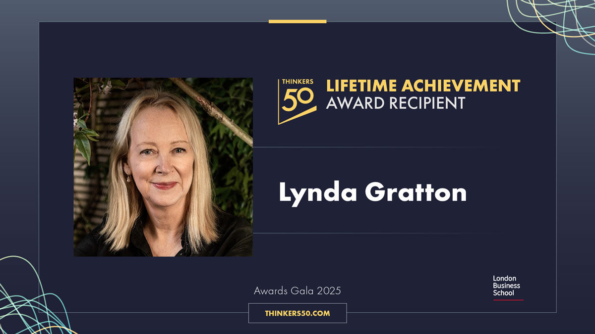 Lynda Gratton, recipient of the 2025 Thinkers50 Lifetime Achievement Award
