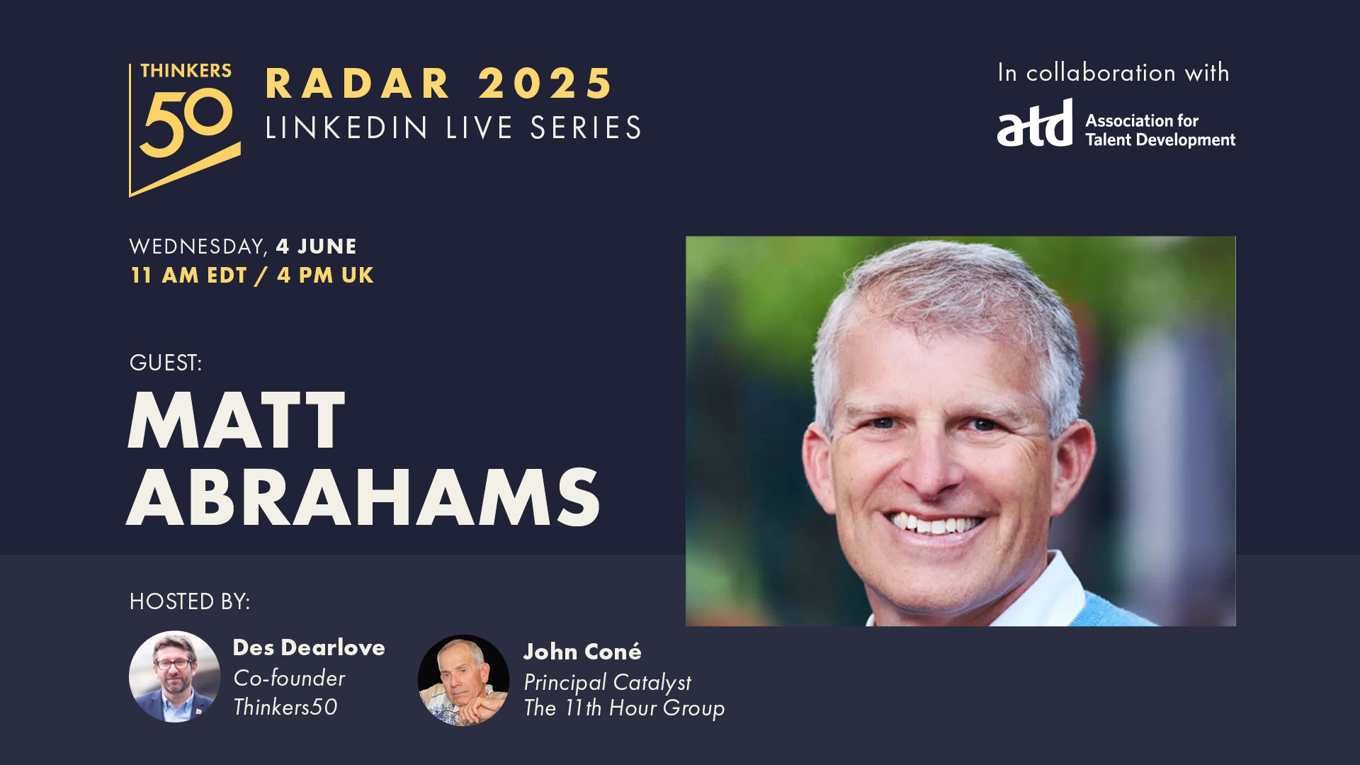 Matt Abrahams Thinkers50 Radar LinkedIn Live 2025