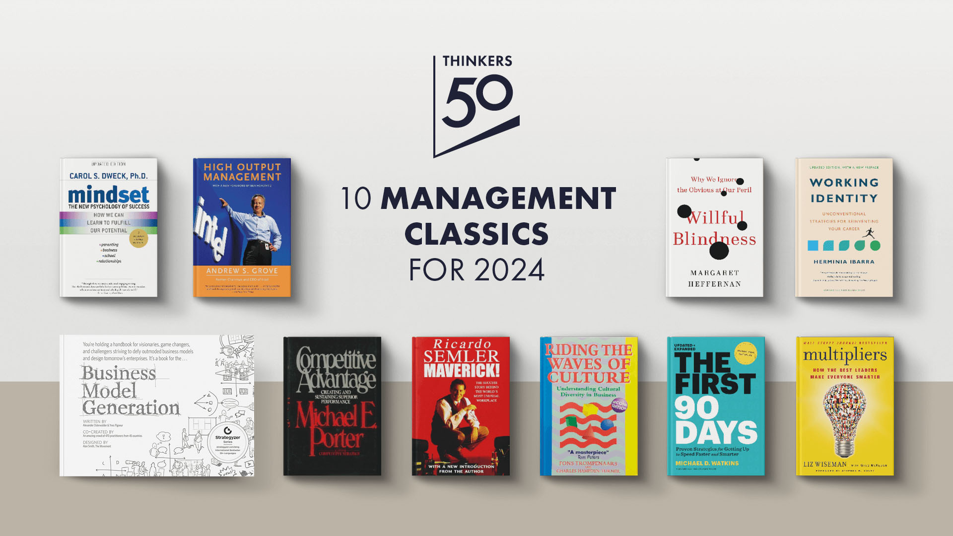 Thinkers50's top 10 management classics for 2024.
