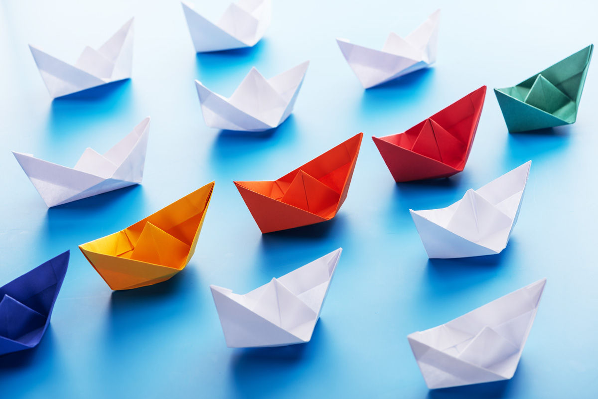 Photo of colored paper boats