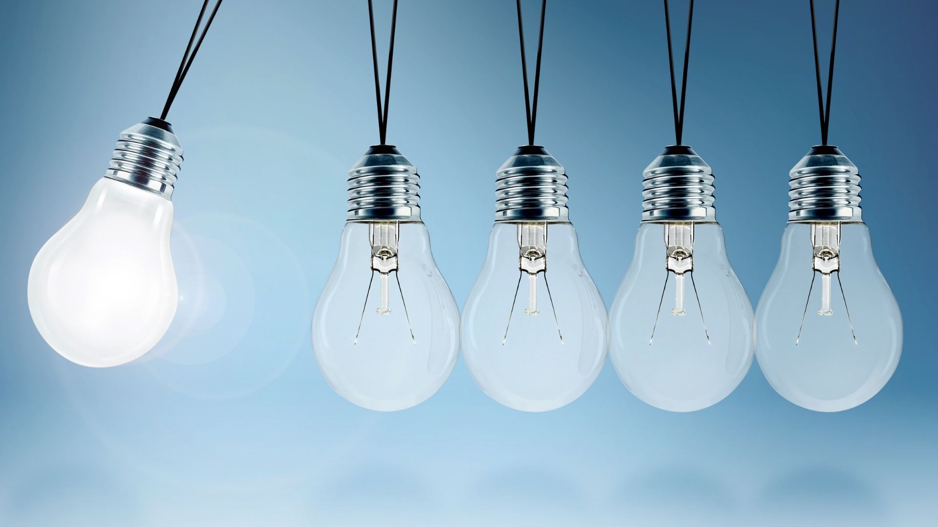 Pendulum of light bulbs