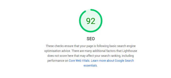 Robotics Website SEO Score