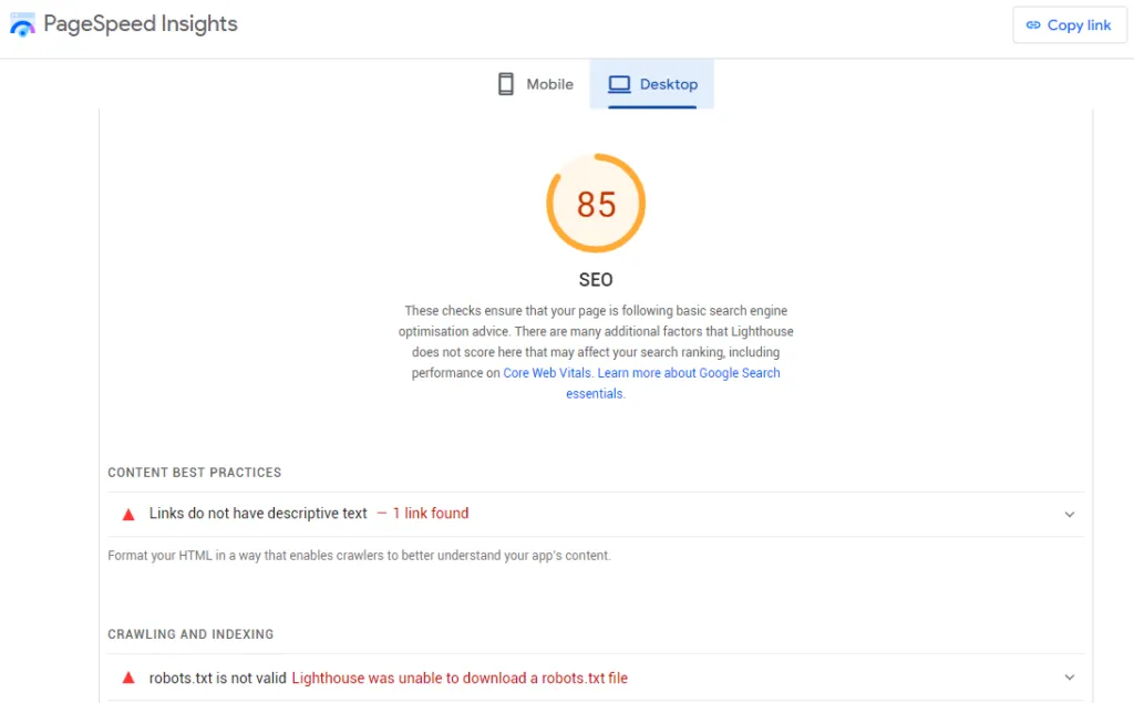 SEO Performance Issues