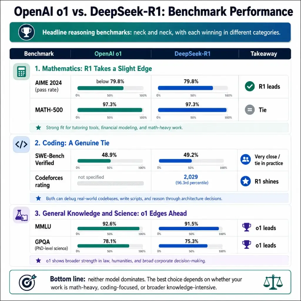 OpenAI o1 vs. DeepSeek-R1
