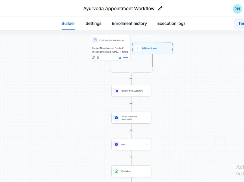 Ayurveda appointment workflow
