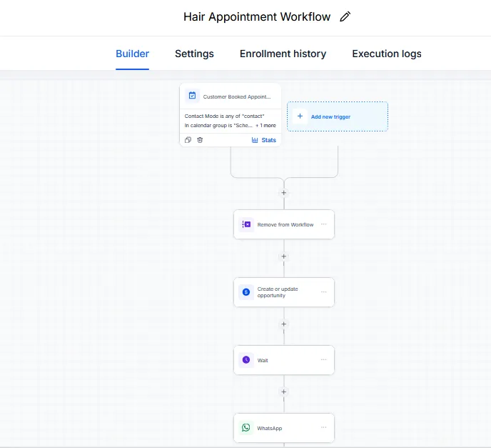 Hair appointment workflow