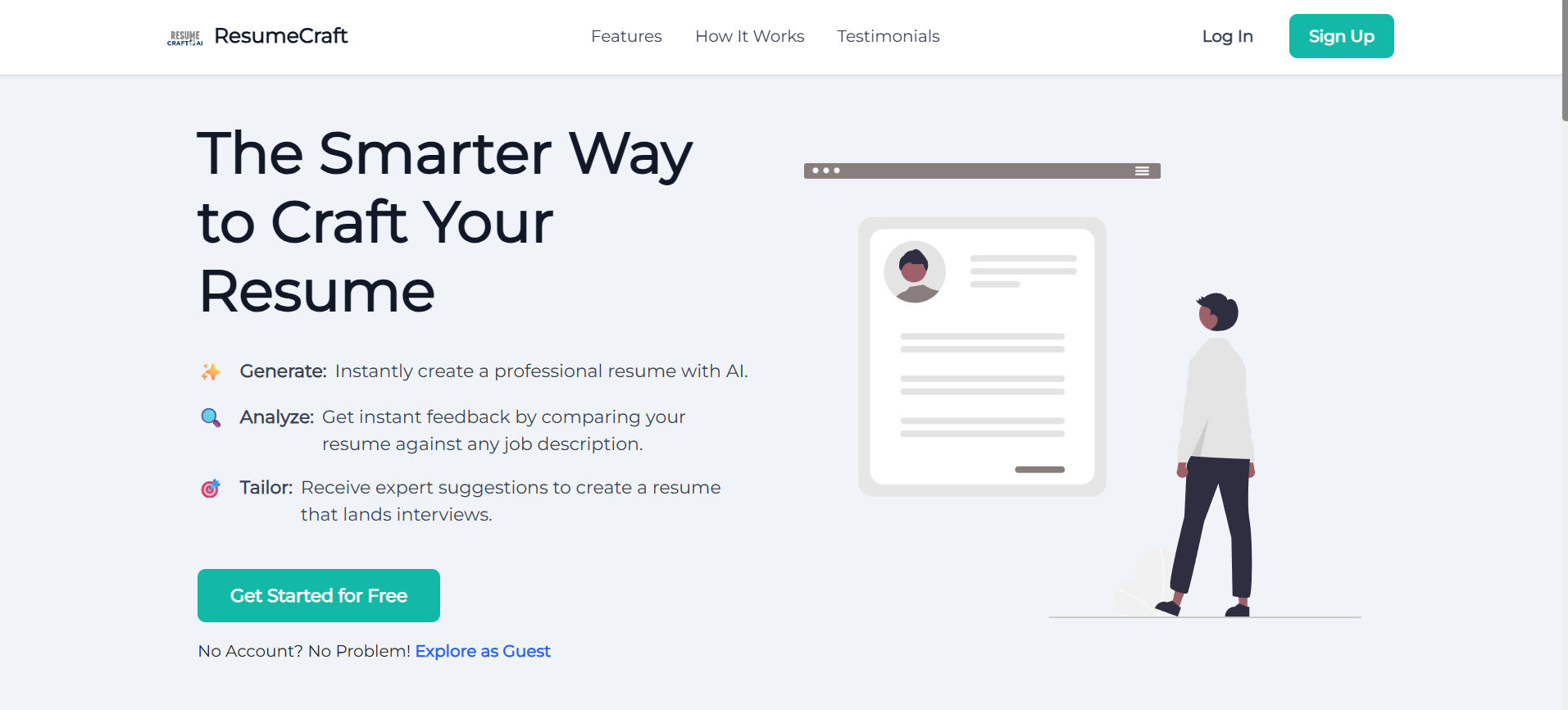 Preview of the AI Resume Builder & Analyzer project