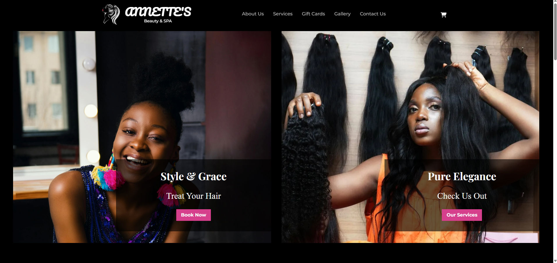 Annette Beauty & Spa Website Concept