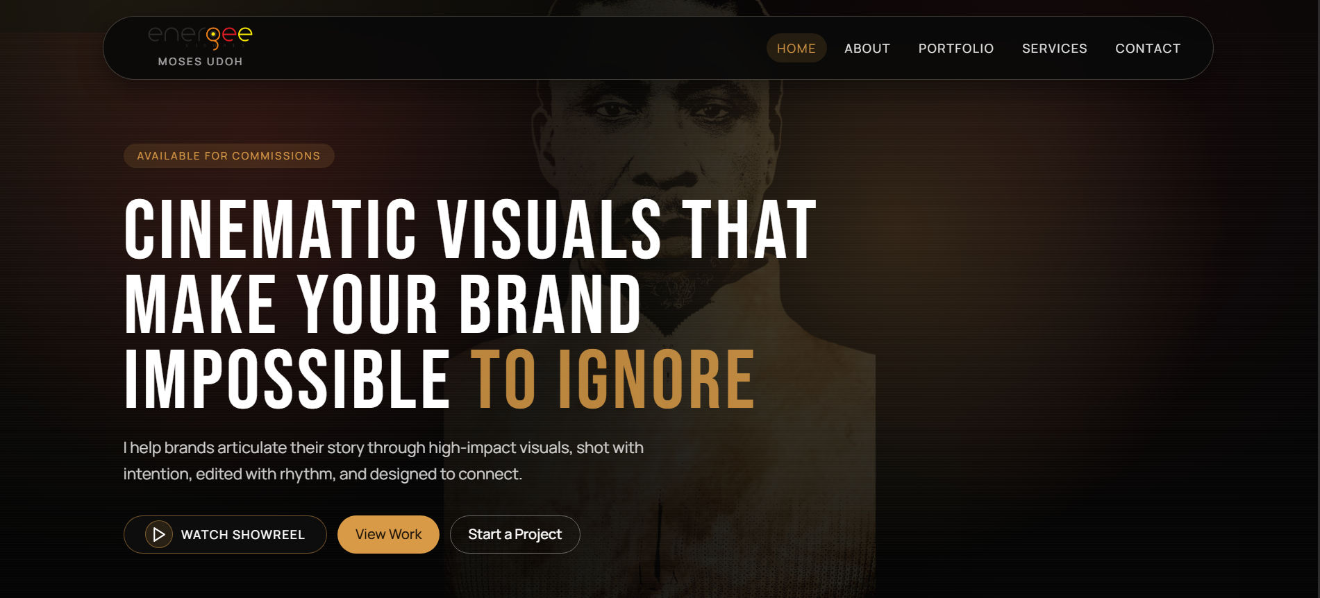 Preview of the Moses Udoh - Cinematographer Portfolio Website project
